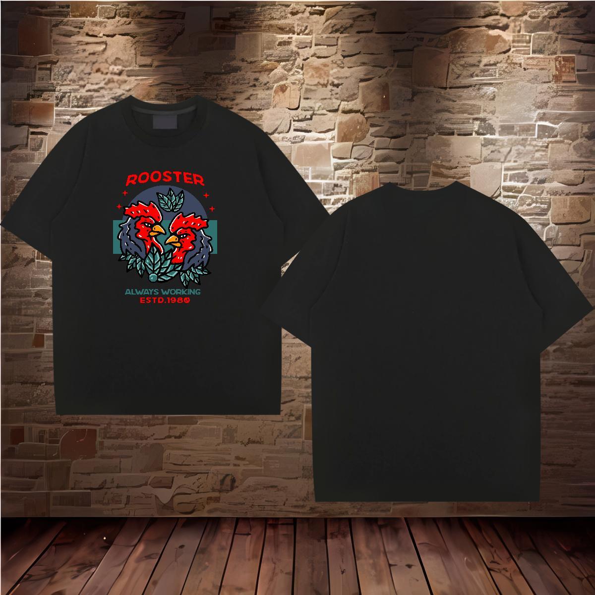 Fashion T Shirts Men 230g Pure Cotton chicken Sports Casual Polos Breathable Soft High Quality Mens Tshirts Plus Size Custom
