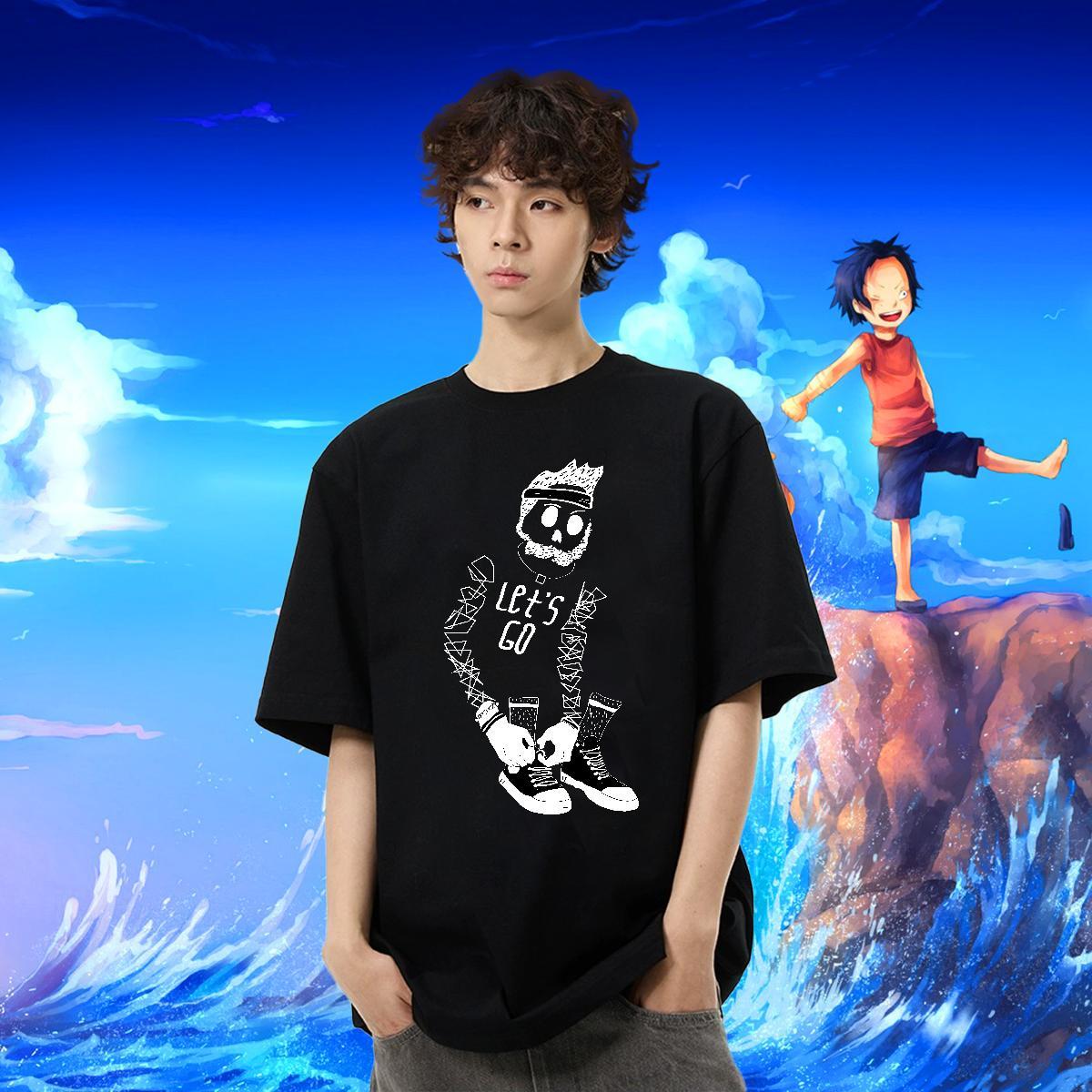 Wholesale Mens Tshirts 230g Pure Cotton Anime Printing Street ET Custom Printing Breathable Customized T-Shirts Top Tees