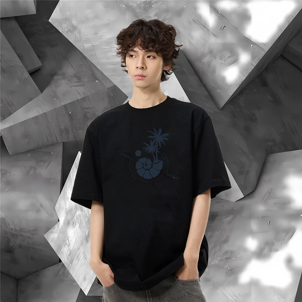 2024 DIY T Shirt For Man 230g Cotton tree Casual Beach Top Tees Breathable Soft Comfortable Men Tops Tees DIY Printed
