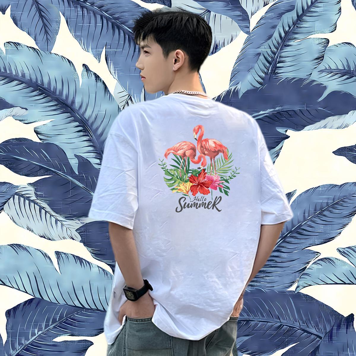 Designer Fashion T Shirt For Man 230g 100% Cotton bird Street Casual Polos Pure Cotton Unisex Tshirts Plus Size Custom