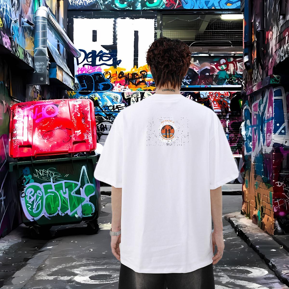 Classic Men T Shirts 230g Pure Cotton tree High Street Hip Hop Tees Short Sleeve O-Neck Brand Men Tops Tees Plus Size Custom