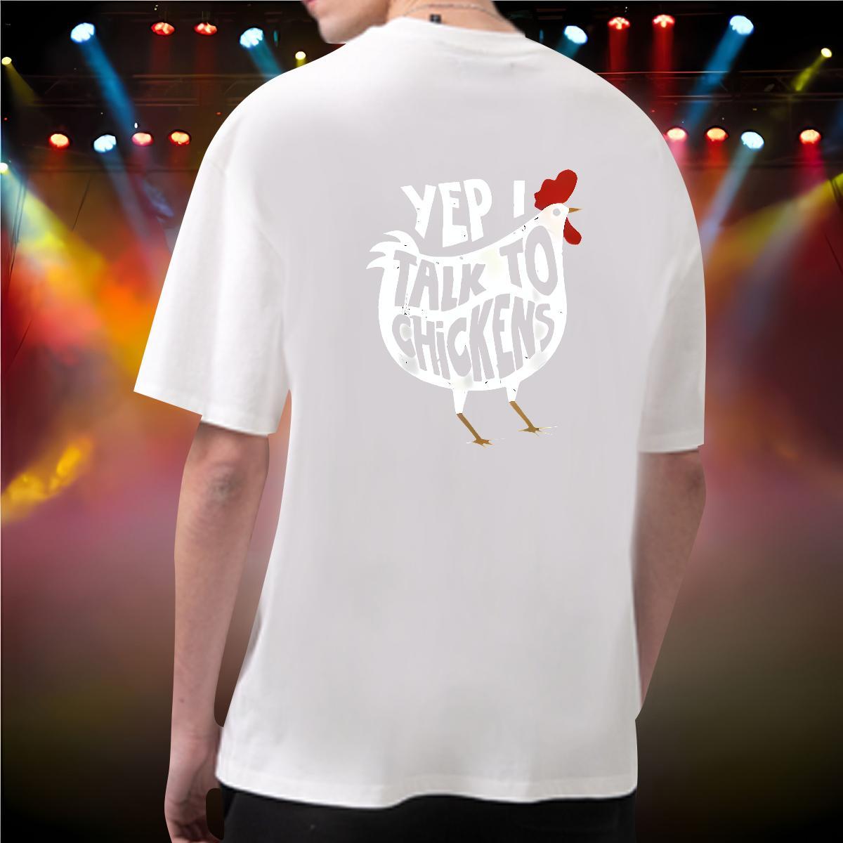 Fashion New T shirt 230g Cotton chicken Street Wear Tshirts Breathable Short Sleeve Cool Design Tshirt for Man Woman Plus Size Custom