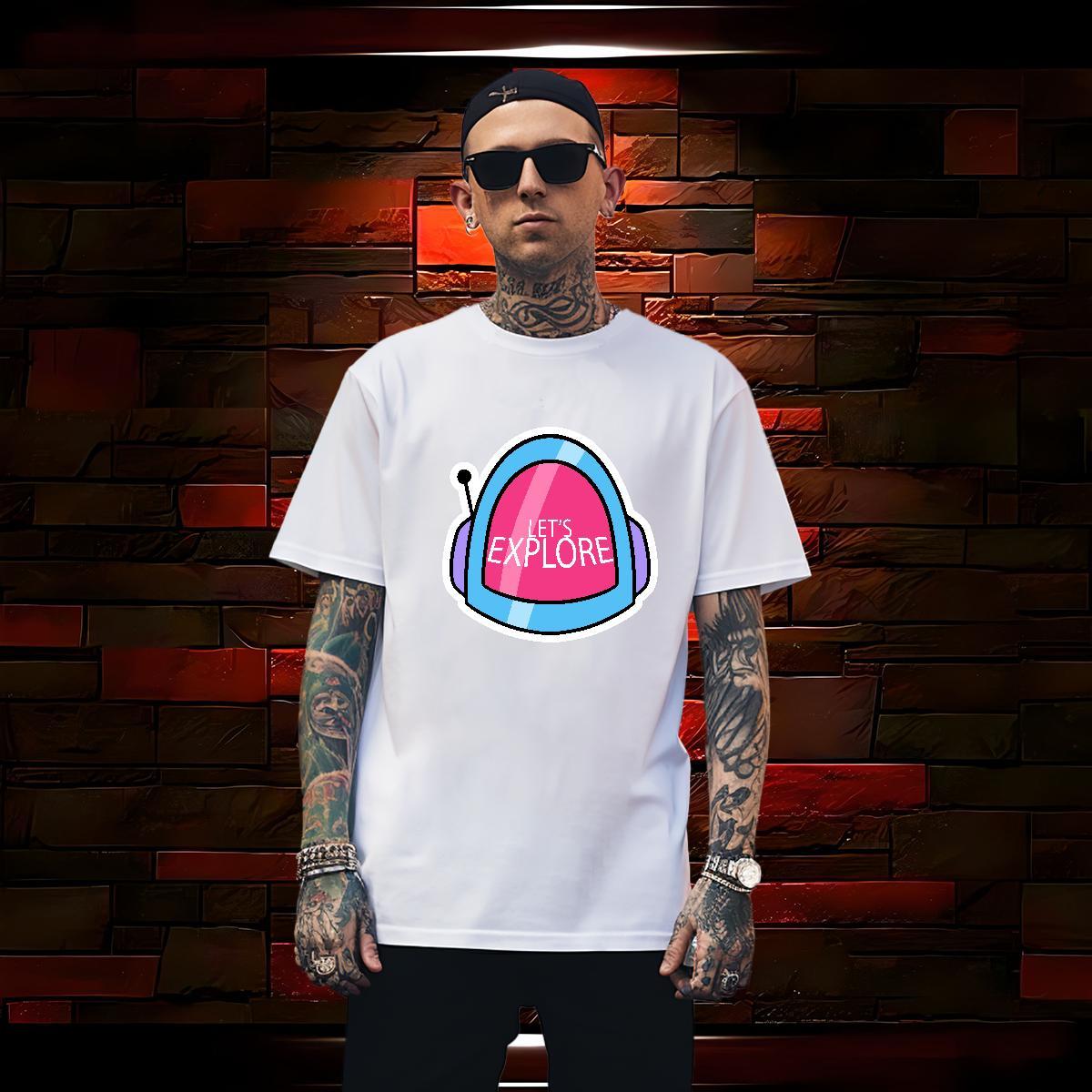 T Shirt For Man 230g Cotton universe Casual Daily Wear Crew Neck DIY Logo Oversized Tshirts Fashion Design Designer Clothings