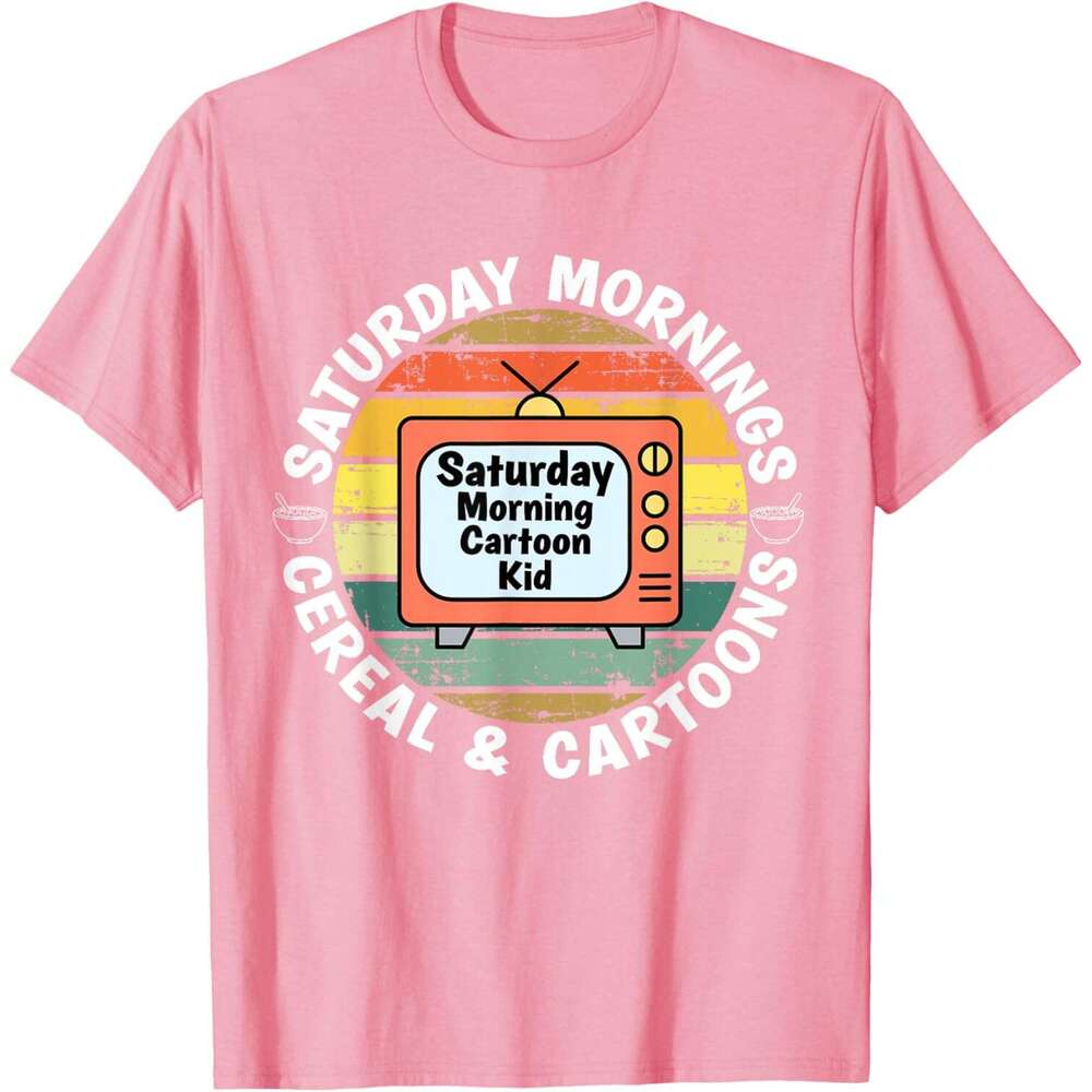 Tshirts Mens T shirt 70s 80s 90s Retro Kid Saturday Mornings Cereal And Cartoons TShirt shirts tshirt graphic tee Casual tops summer clothes Short sle