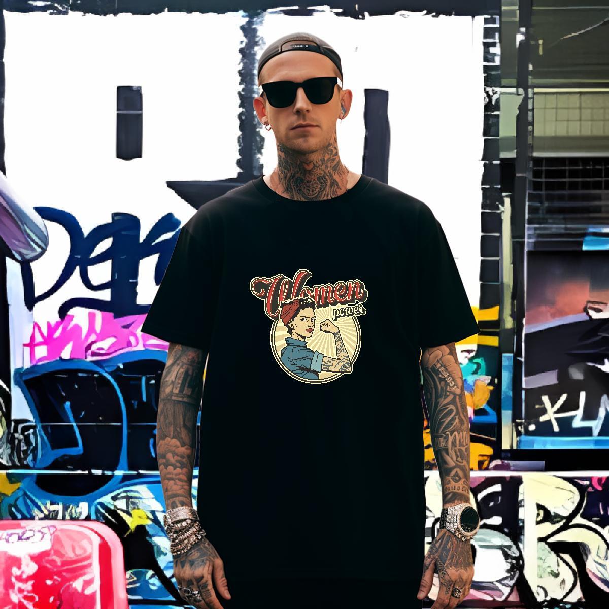 Man T Shirts 230g Cotton portrait Hip Hop Street Breathable Soft Oversized 3XL 4XL Men Tees Classic Casual TOP Quality Polos