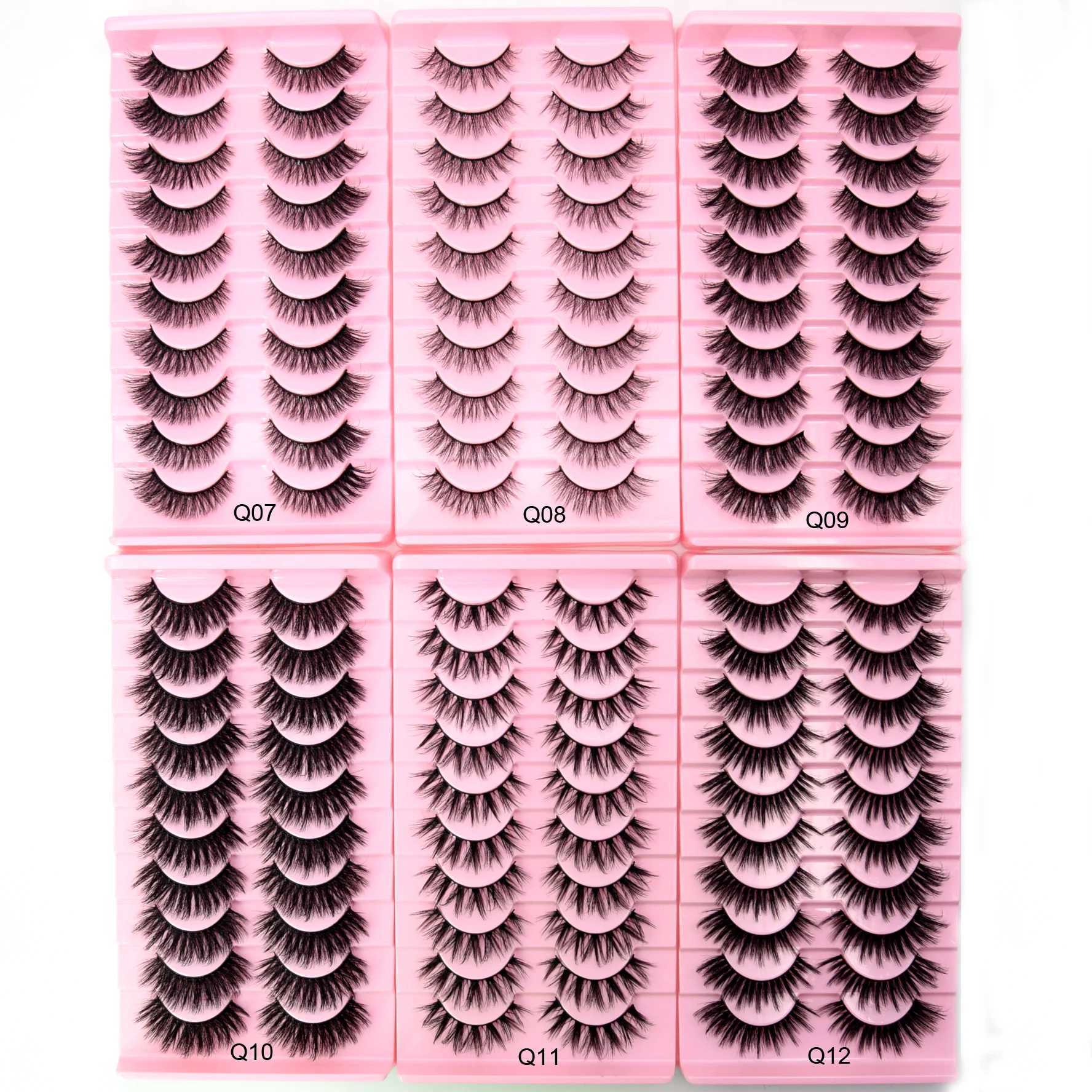 Visofree 3/10 pairs of artificial mink eyelashes makeup eyelashes thick false eyelashes reusable eyelash extensions handmade false eyelashes W240803