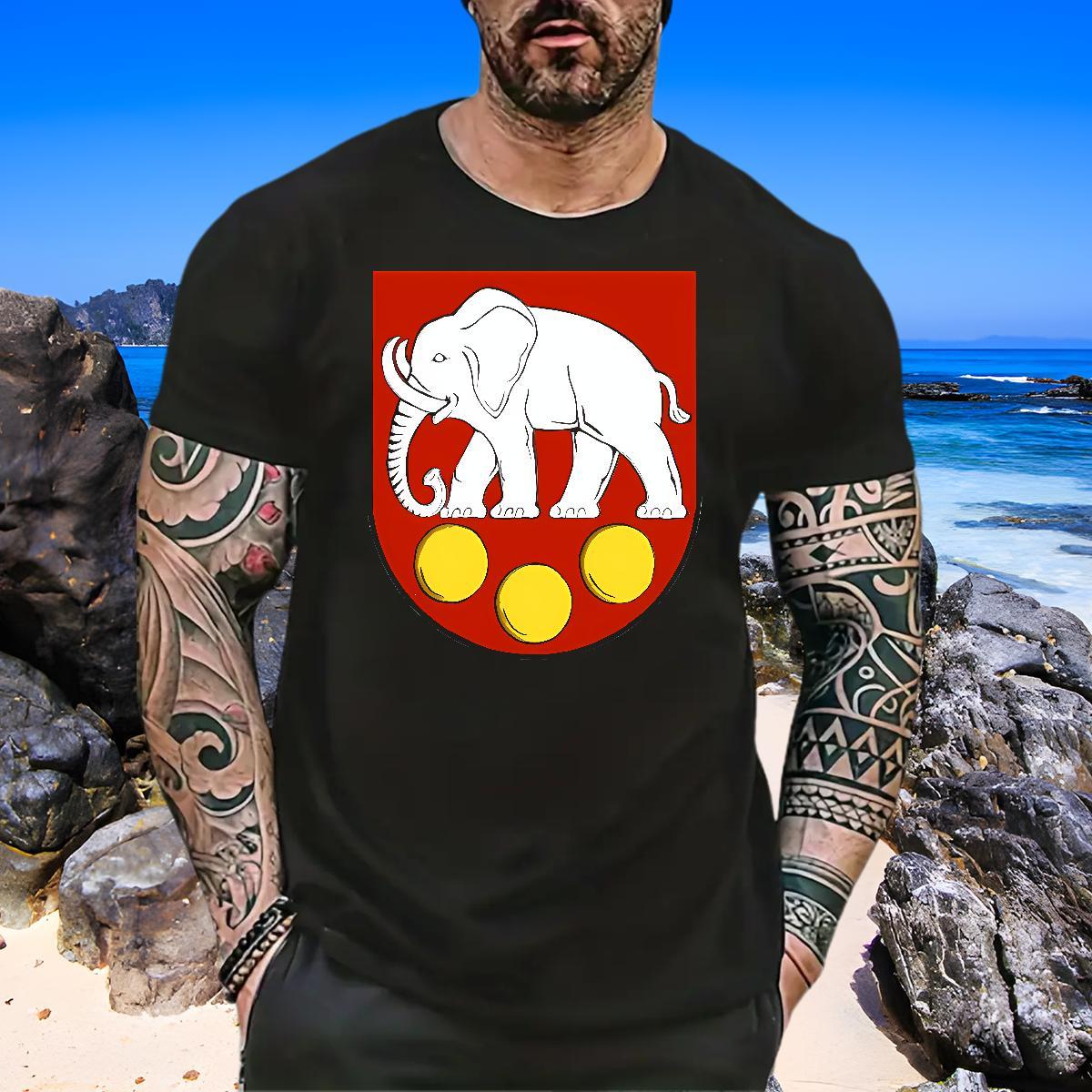 Popular Men Clothes T-Shirt 100% Cotton 230g elephant T shirt Casual Beach Crew Neck Plus Size Custom Fashion Tops Shirt