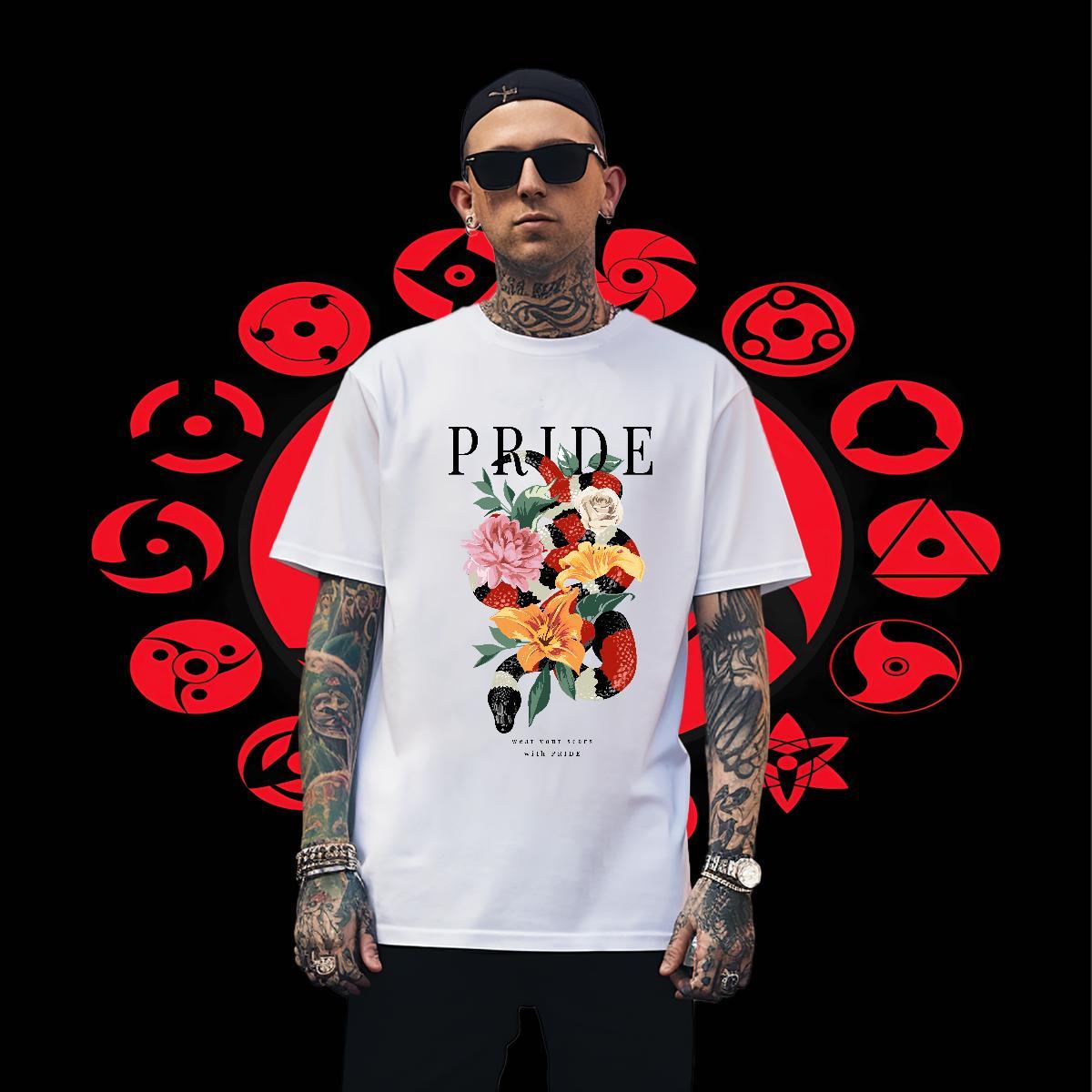 Unisex Men Tshirts 100% Cotton 230g Casual snake Anime Print Breathable 2024 Designer Mens T Shirts Polos