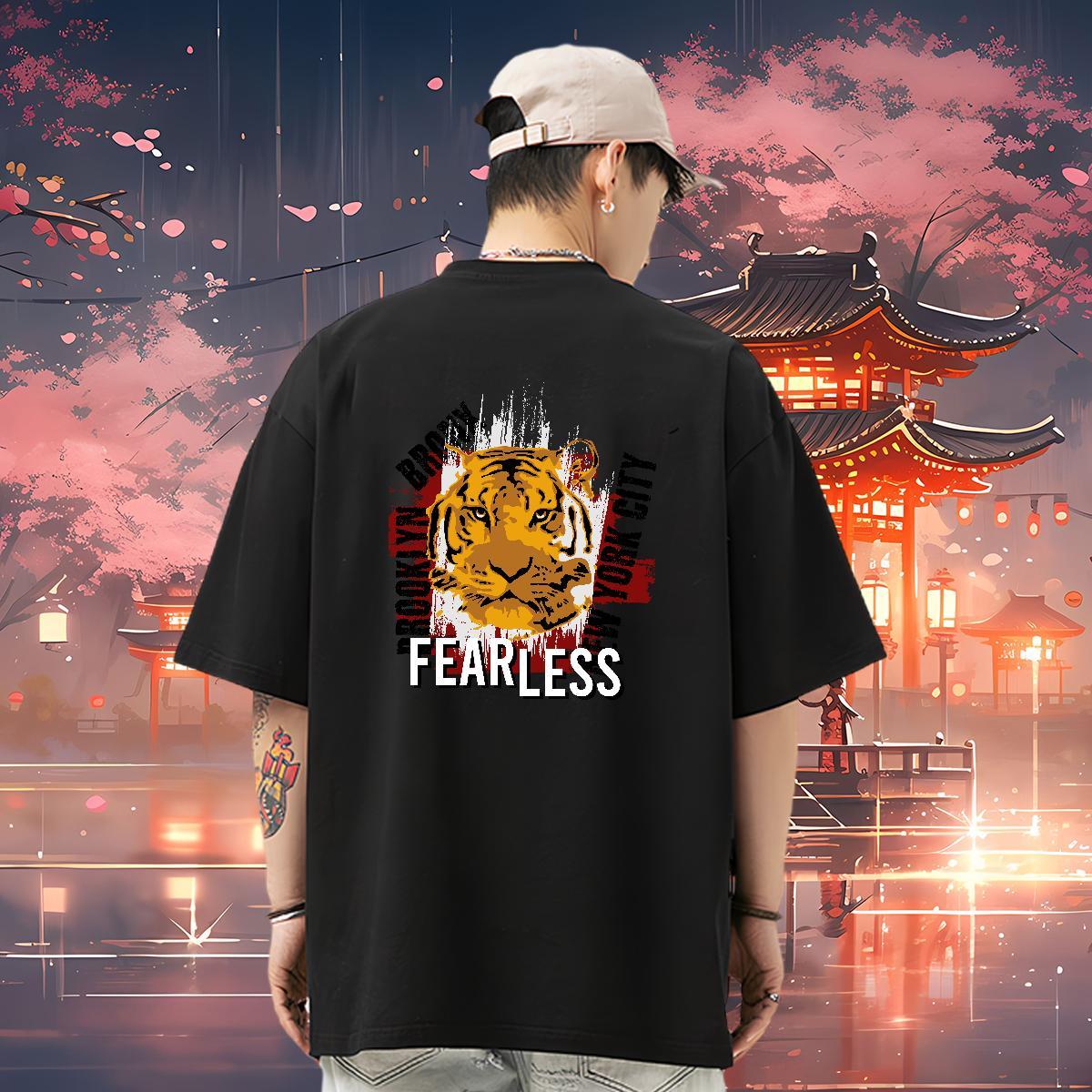 Fashion Design Men T Shirts 230g Pure Cotton Hip Hop Tshirts Short Sleeve O-Neck Designer Men Tops Tees DIY Logo Oversized