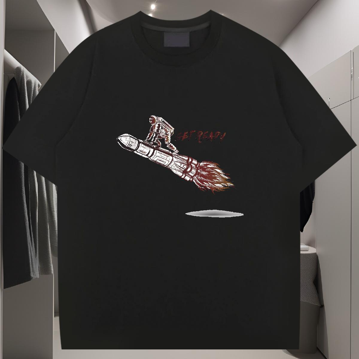 Man T Shirts 230g Cotton universe Street wear Hip Hop Breathable Crew Neck Custom Print Oversized Couples T Shirts Wholesale Brand Top Tees