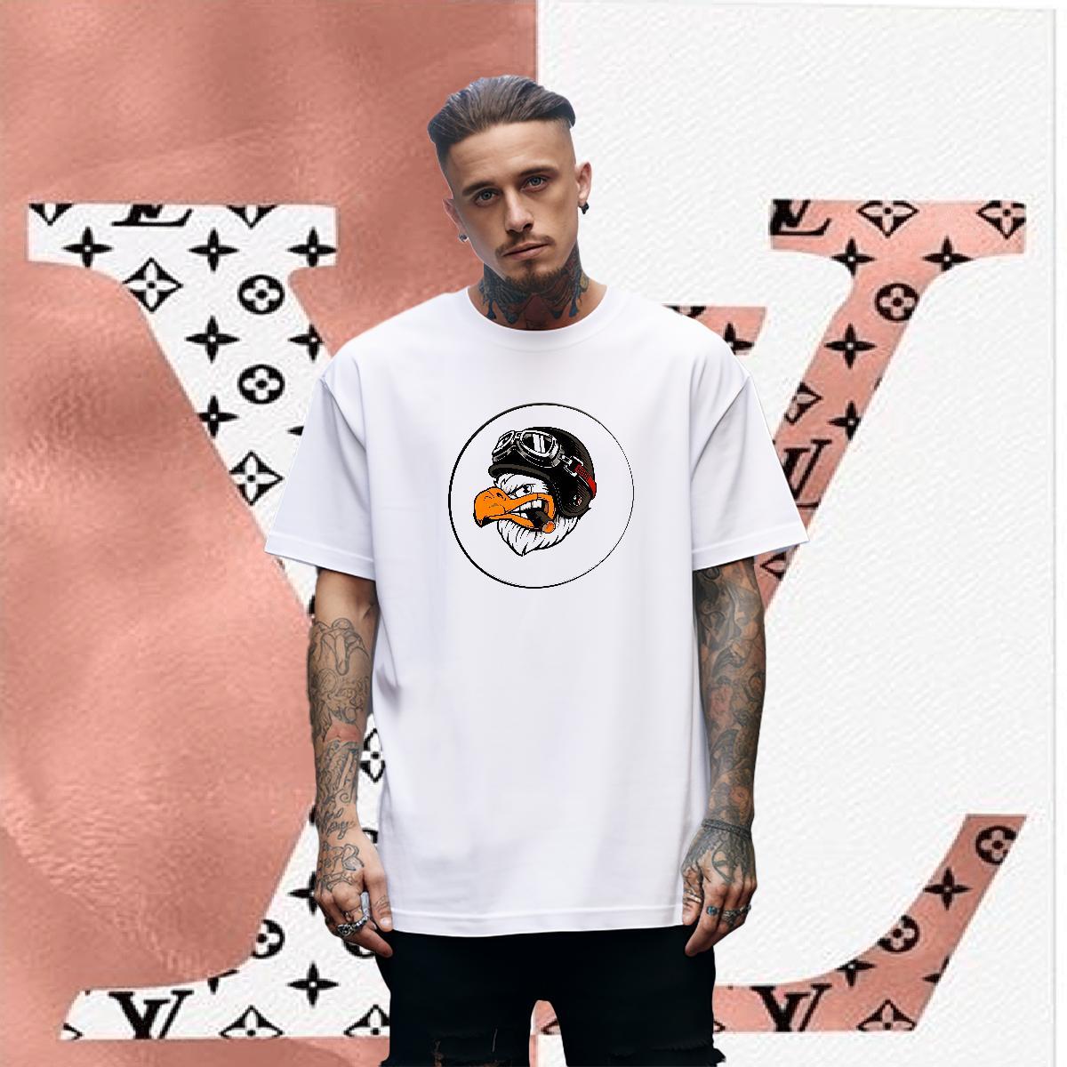 Brand Man T Shirts 230g Pure Cotton eagle Street Wear Polos Breathable Short Sleeve Loose Men Clothes T-Shirt Anime