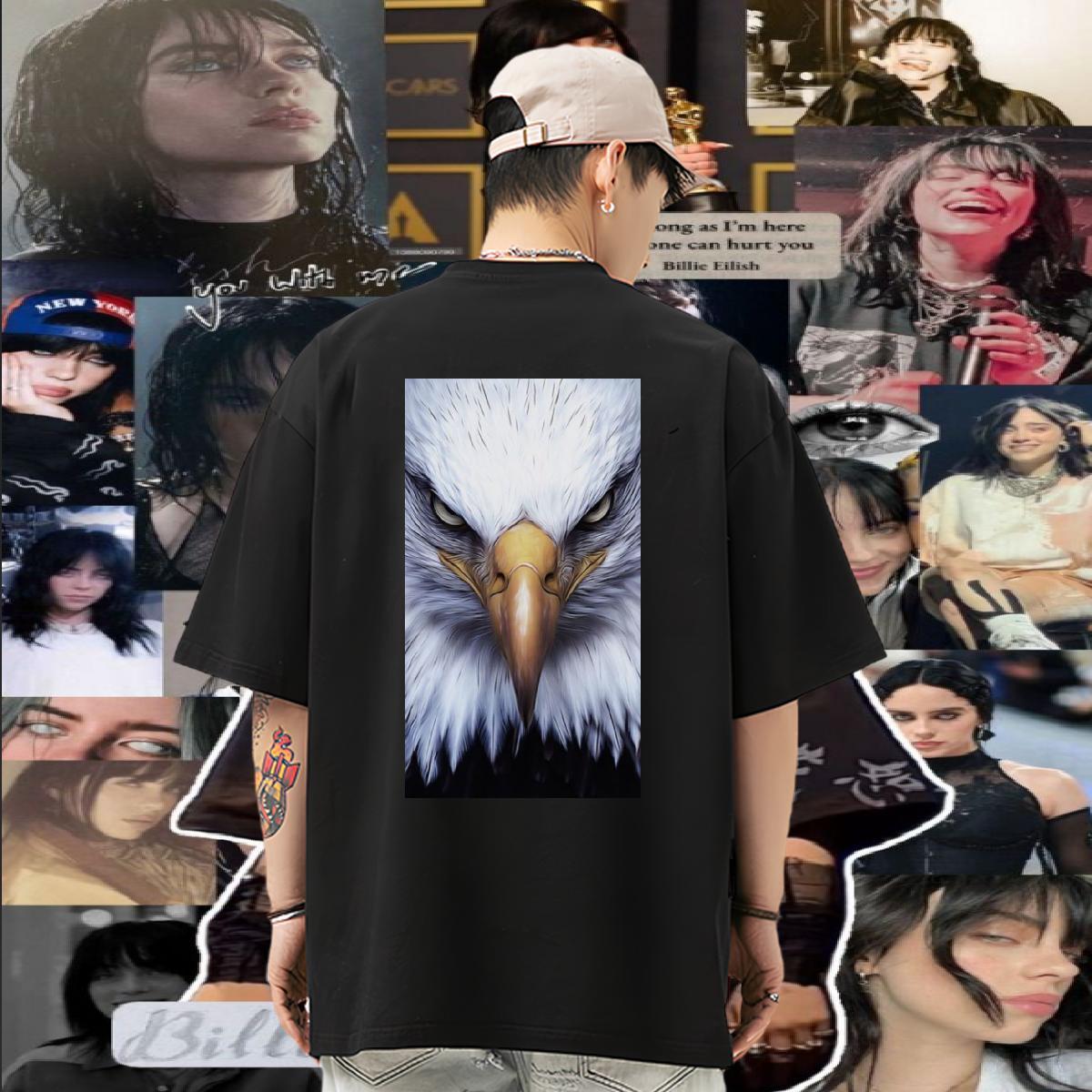 2024 Men T Shirts 230g 100% Cotton eagle Hip Hop Street Polos Breathable Short Sleeve Cool Design Men Tees Custom Big Size