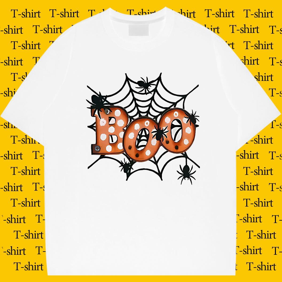 2024 New T shirt 230g 100% Cotton spider web Casual Top Tees Breathable Soft Cool Design Tshirt for Man Woman Custom Cartoon