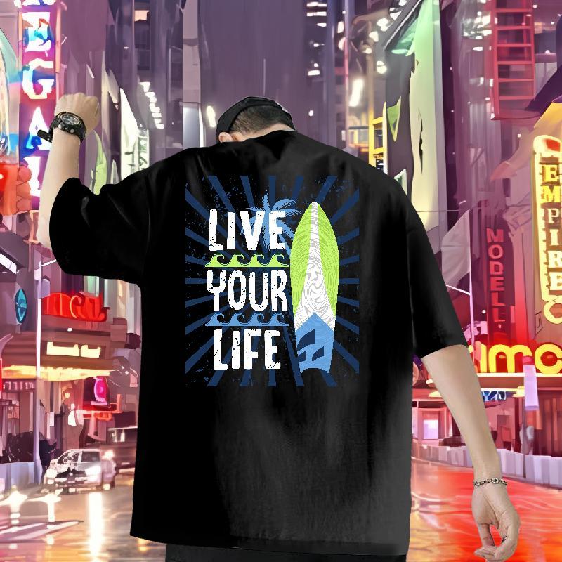 Wholesale Mens T Shirts 230g Cotton tree Street Casual Tshirts Crew Neck Designer Men Tees Plus Size Cartoon