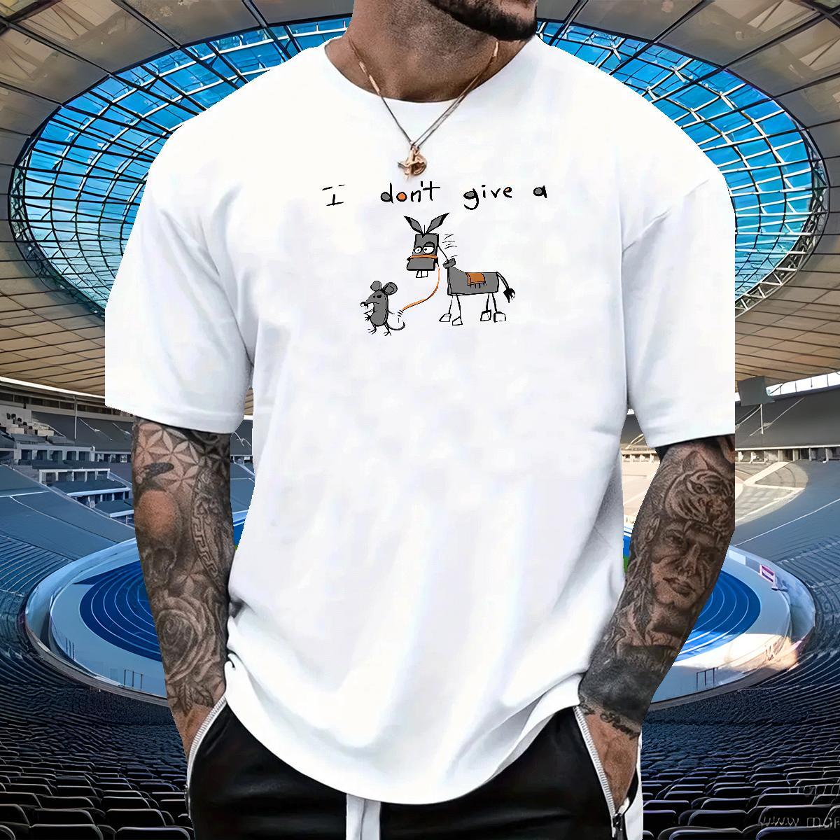 Popular Tshirts 100% Cotton 230g mouse T Shirts Men Street Wear Breathable Crew Neck Custom Big Size DIY Top Tees