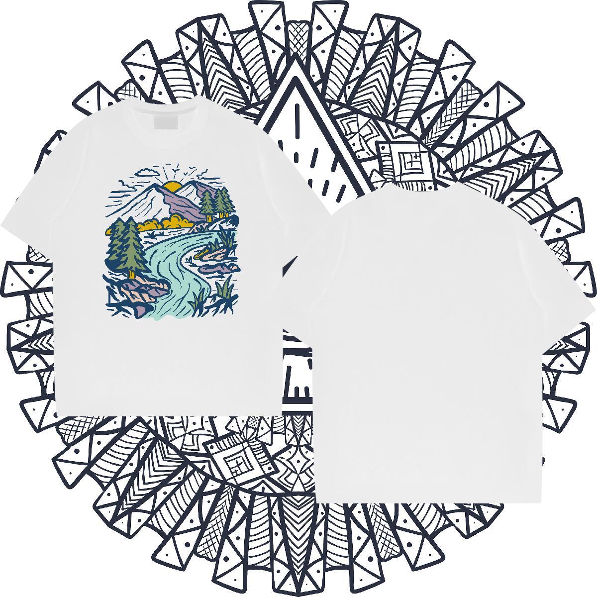 Cool Tshirt for Man Woman 230g Cotton Sport Mountain Oversized 3XL 4XL Short Sleeve O-Neck Classic T Shirt For Man Tops Tees