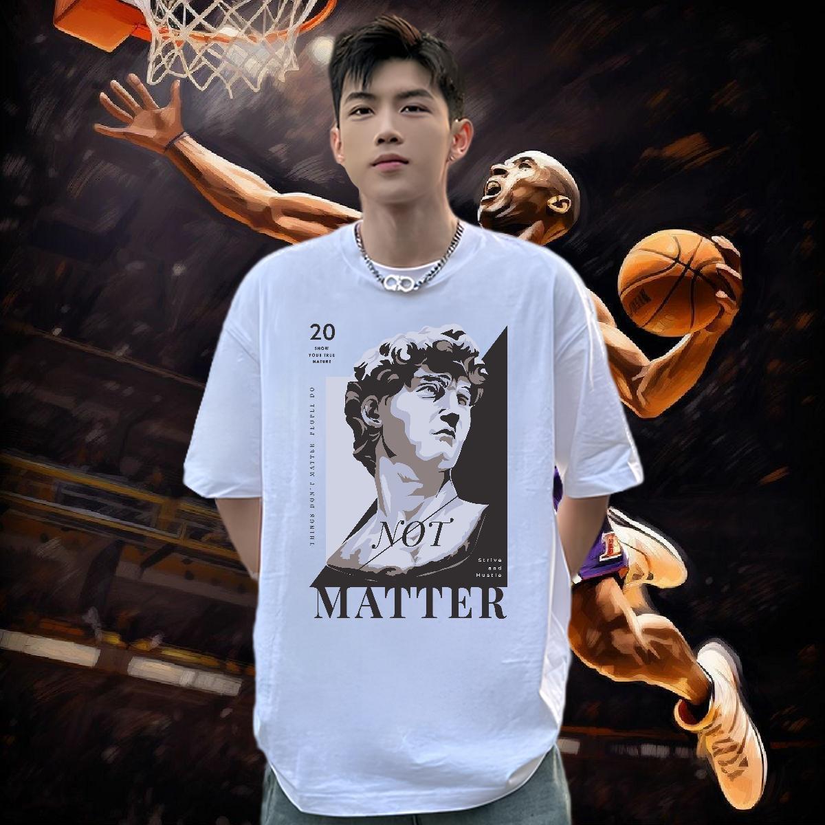 New Men T Shirts 230g Cotton Statue of David Hip Hop Street Wear Pure Cotton TOP Quality Men Tees Oversized 4XL