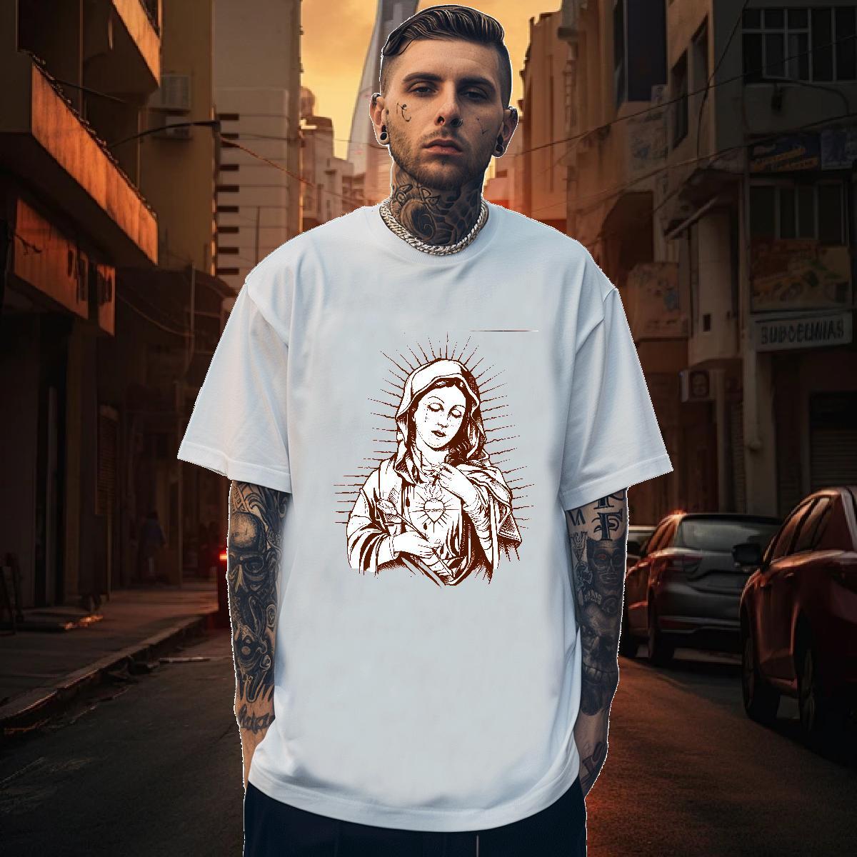 T-Shirts for Men 230g Pure Cotton nun Beach Breathable White Plus Size Tshirt for Man Woman 2024 Designer High Quality Tops Shirt