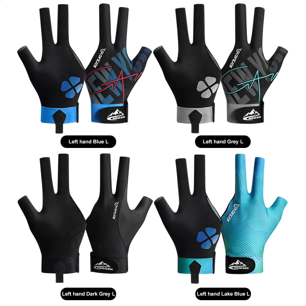 Billiards Glove Left Hand Three Finger Snooker Billiard Glove Non Slip Stickers Elasticity Billiard Training Gloves Accessories 240805