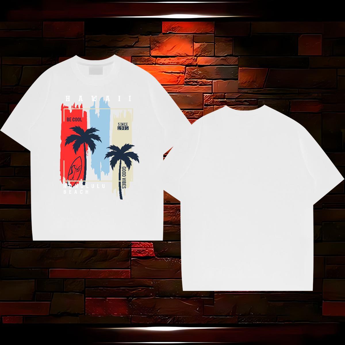Customized Mens T Shirts 230g 100% Cotton tree Street Wear Top Tees Breathable Soft Popular Couples T Shirts Asian Size