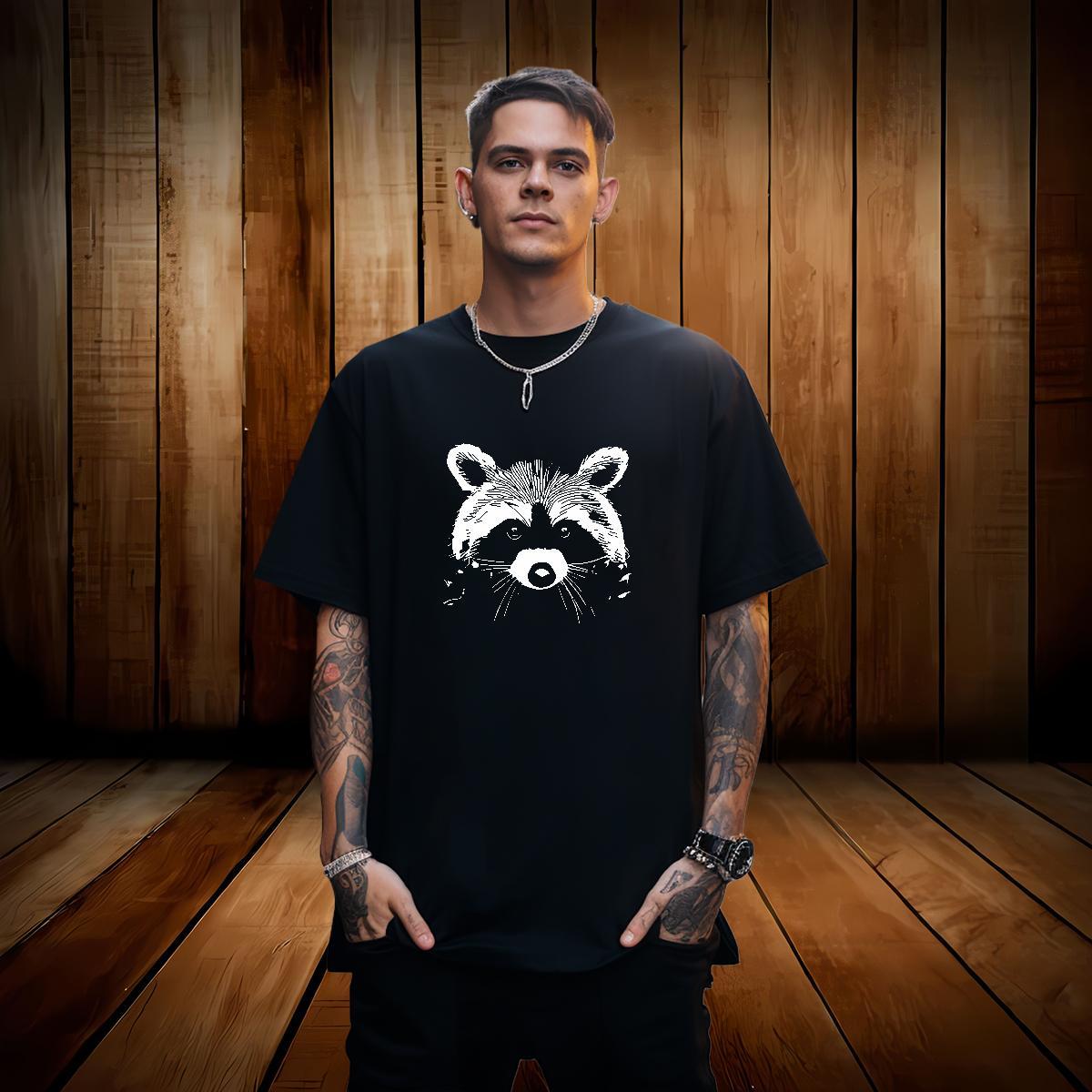 2024 DIY T Shirt For Man 230g Pure Cotton bear Street Casual Top Tees Breathable Crew Neck Popular Mens Tshirts Custom Anime