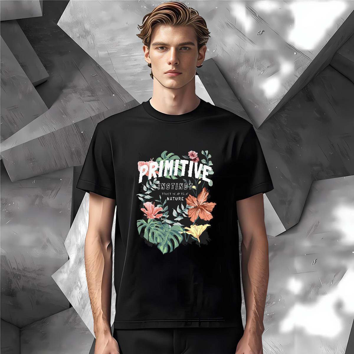 Fashion Design Mens T Shirts 230g Cotton flower Daily Outfit Tshirts Breathable Short Sleeve Brand Couples T Shirts White Plus Size
