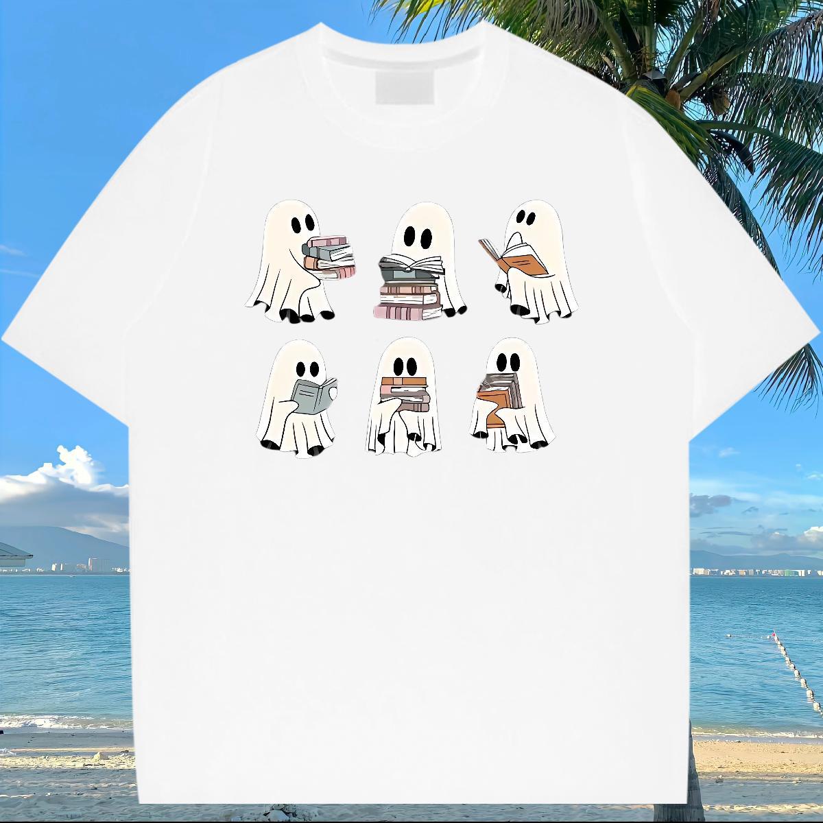 New T-Shirts for Men 230g Pure Cotton halloween Street Wear Tops Tees O-Neck Short Sleeve Brand Men Tops Tees DIY Anime