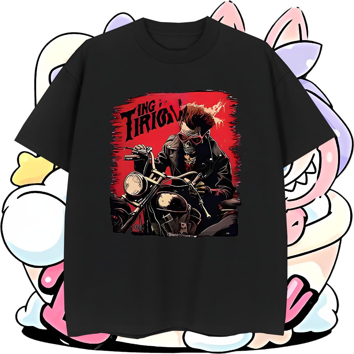 Cool Men Tops Tees 100% Cotton 230g Sport Motorcycle Black Oversized Breathable Short Sleeve Casual New T Shirt For Man Wear