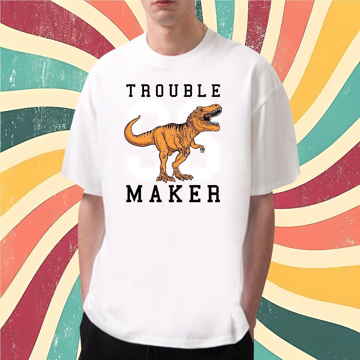 2024 Summer Man T Shirts 230g Cotton dinosaur Outdoor Tops Crew Neck Breathable Soft Men Tees White Plus Size