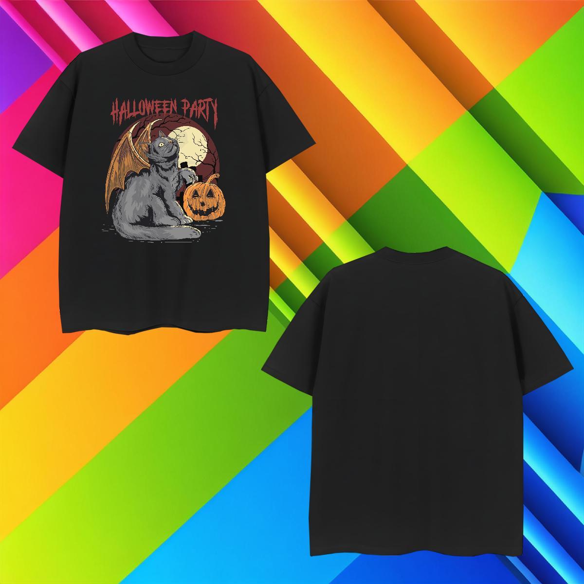 Free Shipping Tshirt for Man Woman 100% Cotton 230g Halloween Mens T Shirts Street Casual Pure Cotton Oversized 4XL Wholesale Clothings