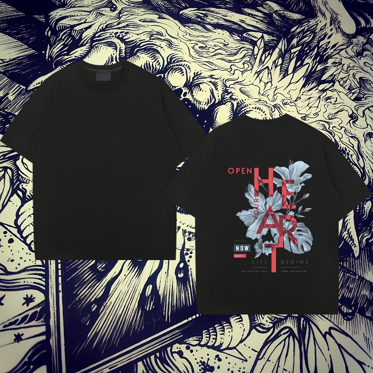 2024 New Men T Shirts 230g Cotton tree Casual Tees Shirts Breathable Short Sleeve Free Shipping Tshirt for Man Woman Customized