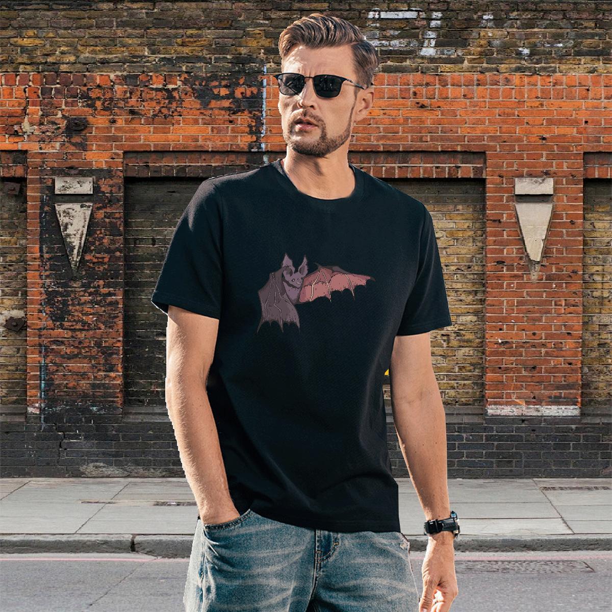 Designer Couples T Shirts 230g Pure Cotton bat Mens T Shirts Street Casual Crew Neck Breathable Plus Size Cartoon 2024 Designer Tees Shirts