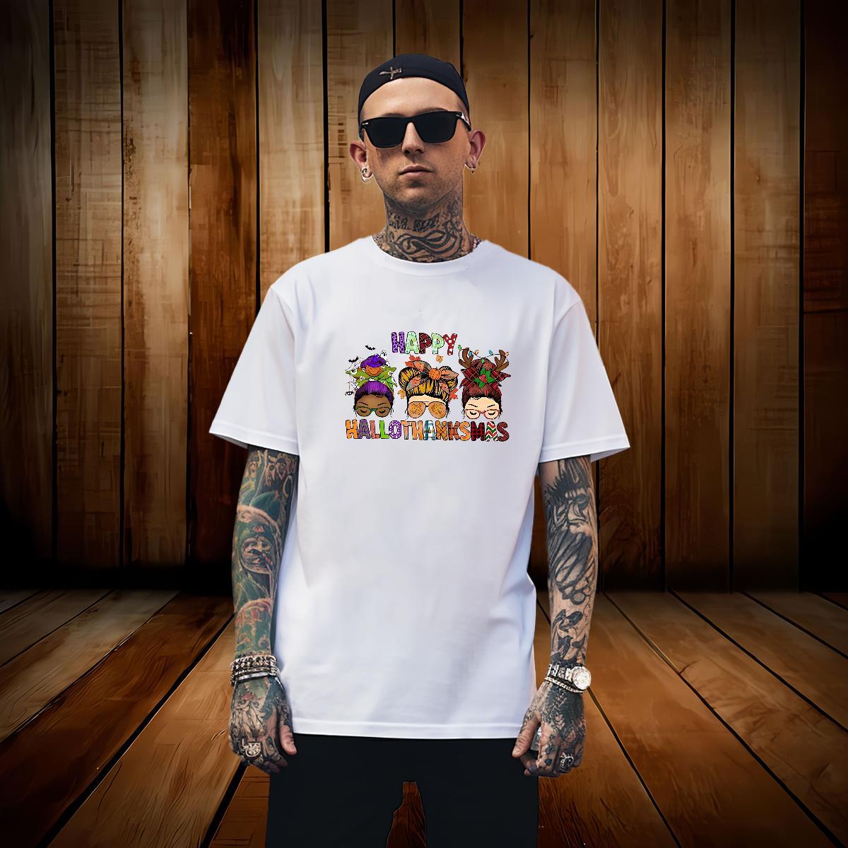 Man T Shirts 100% Cotton 230g halloween Casual Breathable Short Sleeve Custom Cartoon Couples T Shirts Designer Fashion Wholesale Tshirts