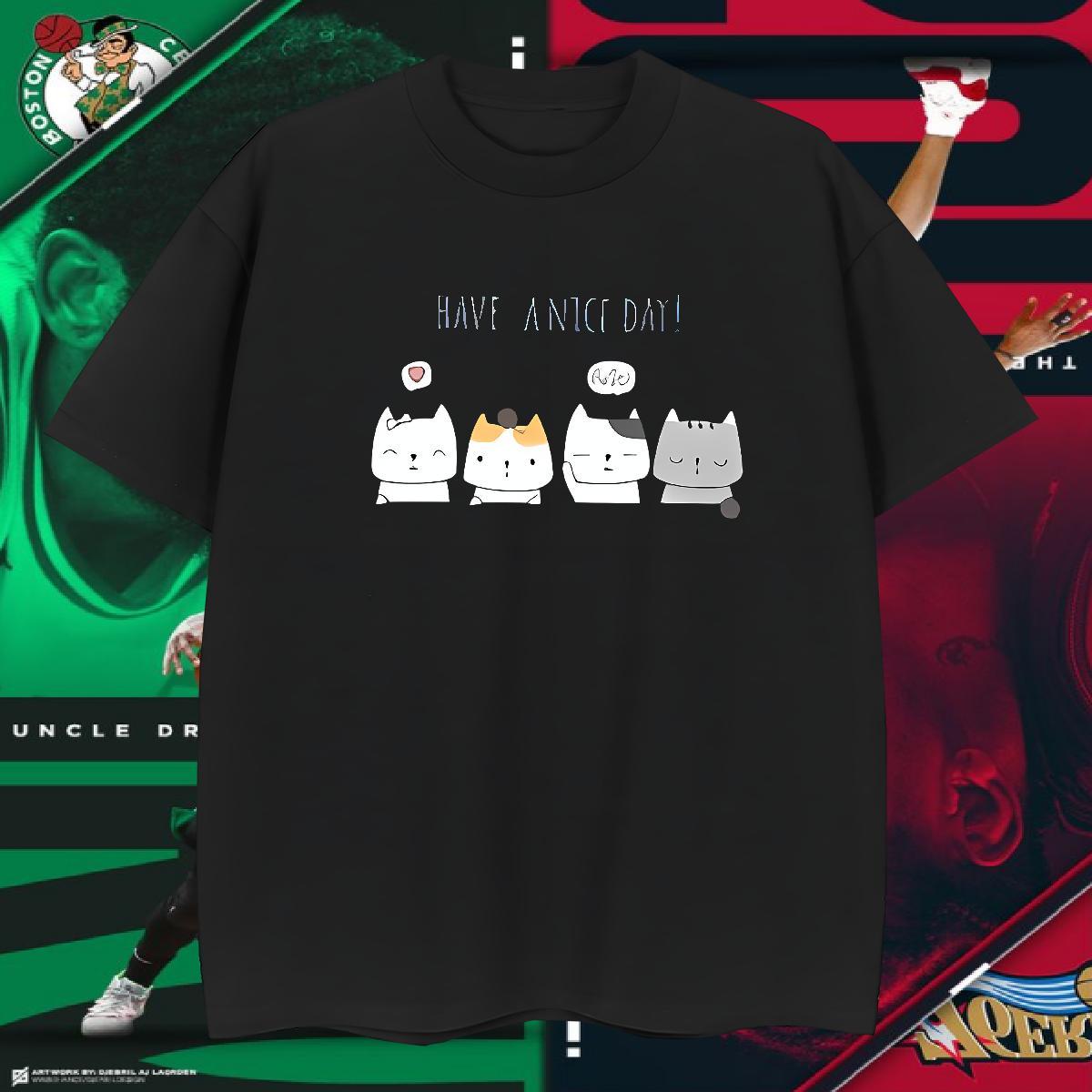 T Shirt For Man 230g Pure Cotton cute Hip Hop Breathable Crew Neck Cartoon Print Men Tshirts Free Shipping Popular Wear