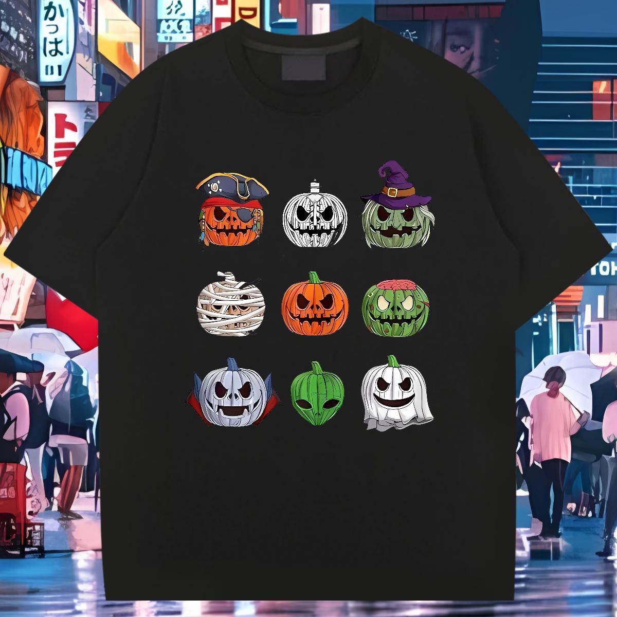 2024 Designer Mens T Shirts 230g Cotton pumpkin Daily Wear Tops O-Neck Short Sleeve Unisex Men Tops Tees DIY Printed