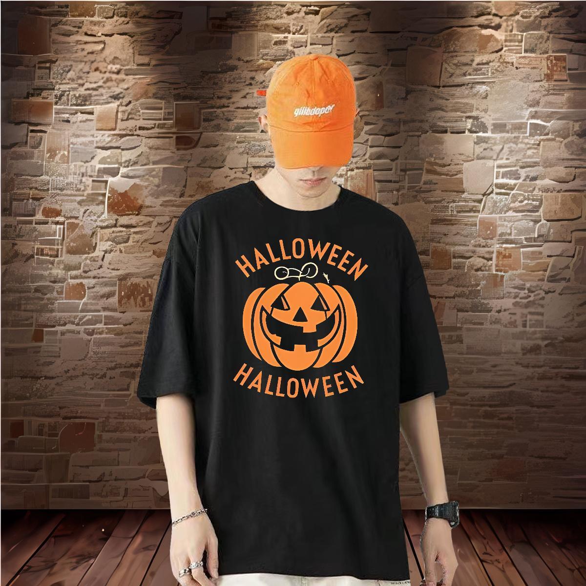 Classic Casual T shirt 100% Cotton 230g pumpkin Hip Hop Top Tees Crew Neck Breathable Soft Mens Tshirts Custom Anime