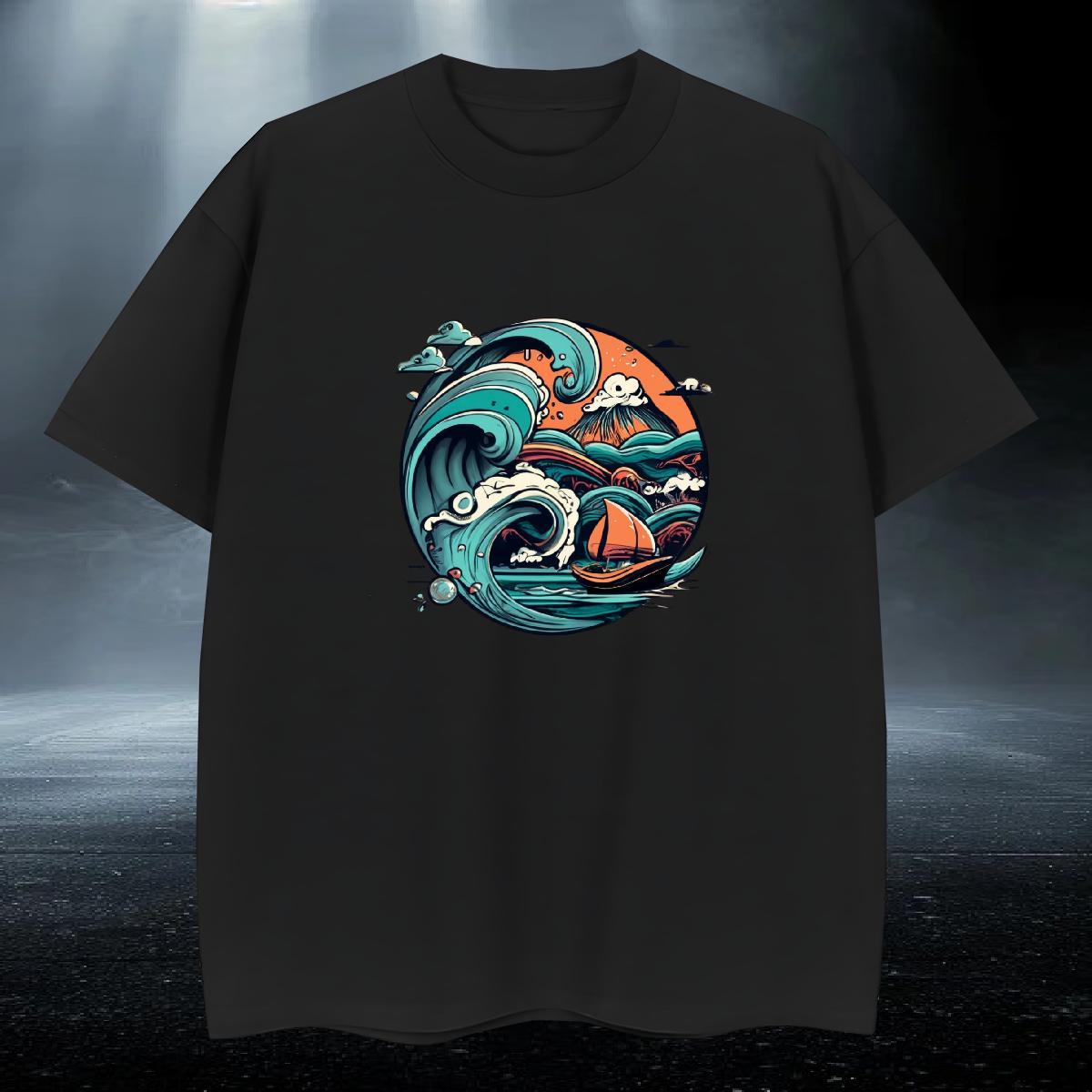 Loose Men Tops Tees 230g 100% Cotton Daily Outfit beach White Plus Size O Neck Short Sleeves Casual New T-Shirts Clothes