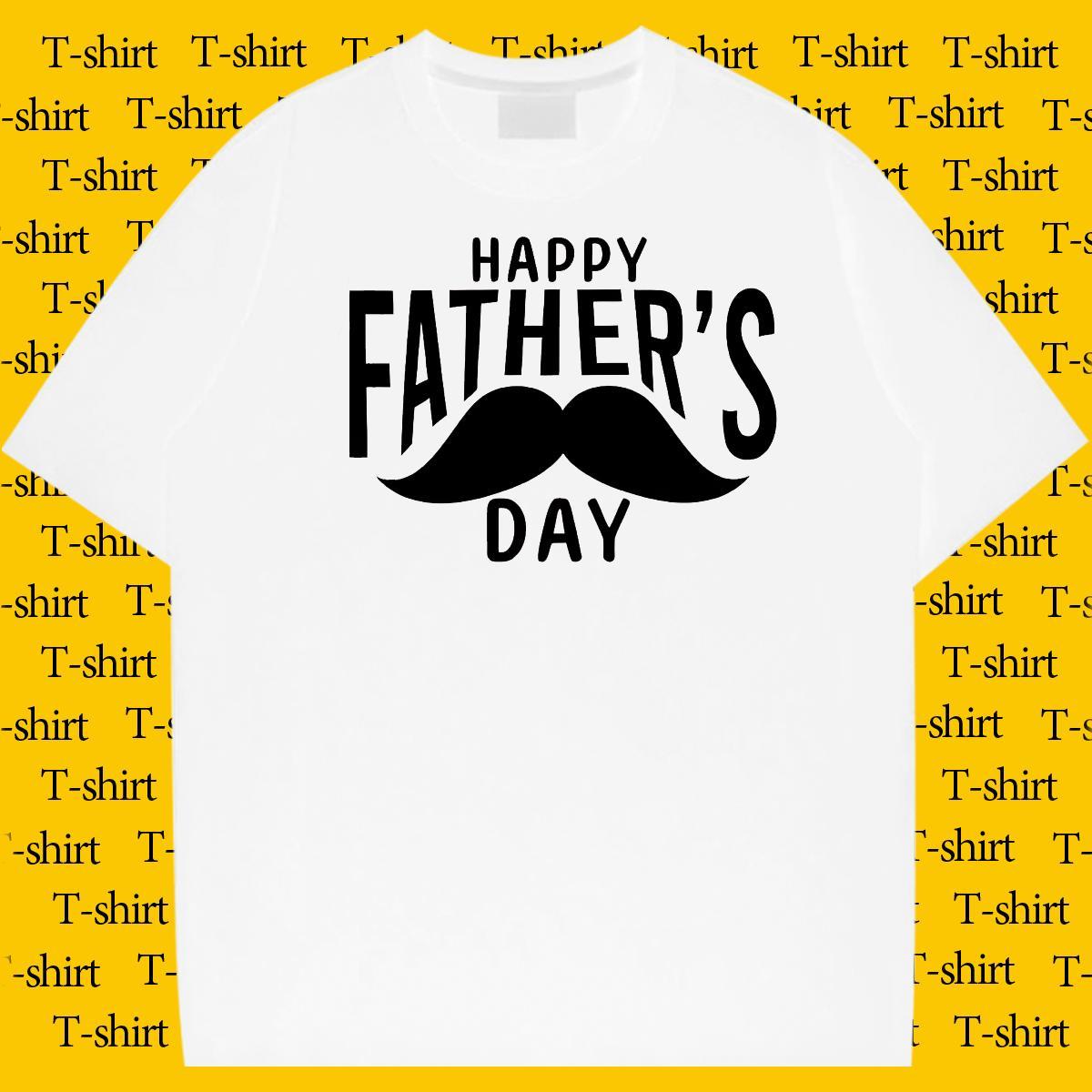 2024 Summer T Shirt For Man 230g Pure Cotton fathers day Street Wear Tops Tees Breathable Crew Neck High Quality Men Tops Tees Black White