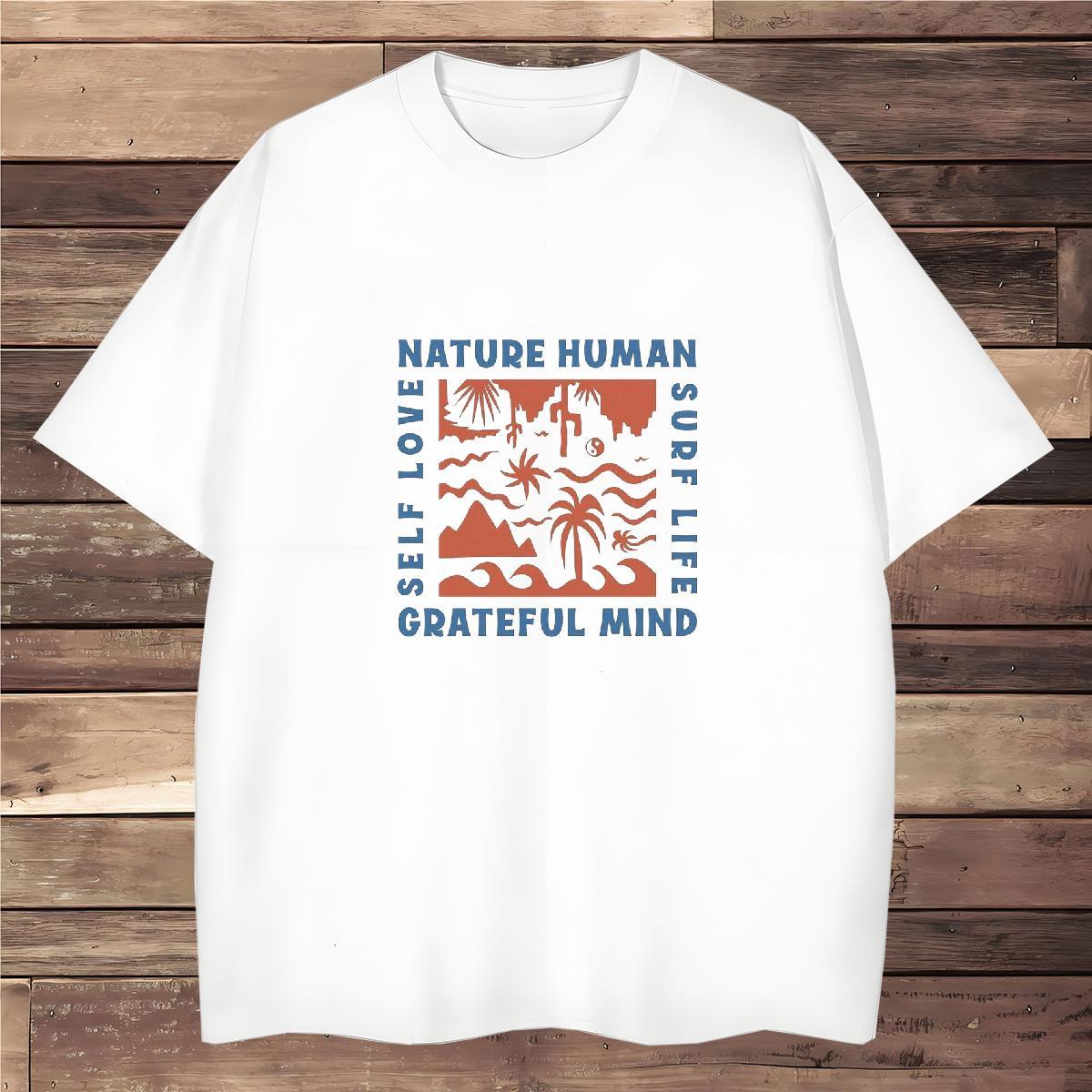 Men T Shirts 230g Pure Cotton tree Casual O-Neck Short Sleeve Custom Anime Men Clothes T-Shirt Fashion Soft Tees