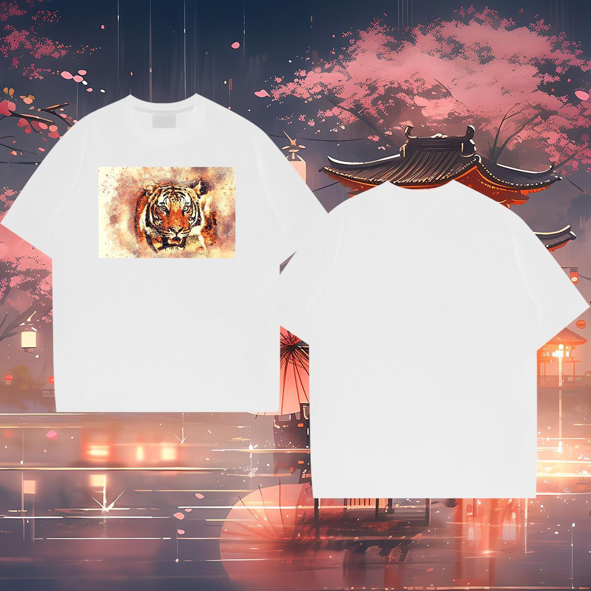 2024 Designer T Shirt For Man 230g Cotton tiger Summer Casual Tee Shirt Breathable Soft Free Shipping Mens Tshirts Custom Big Size