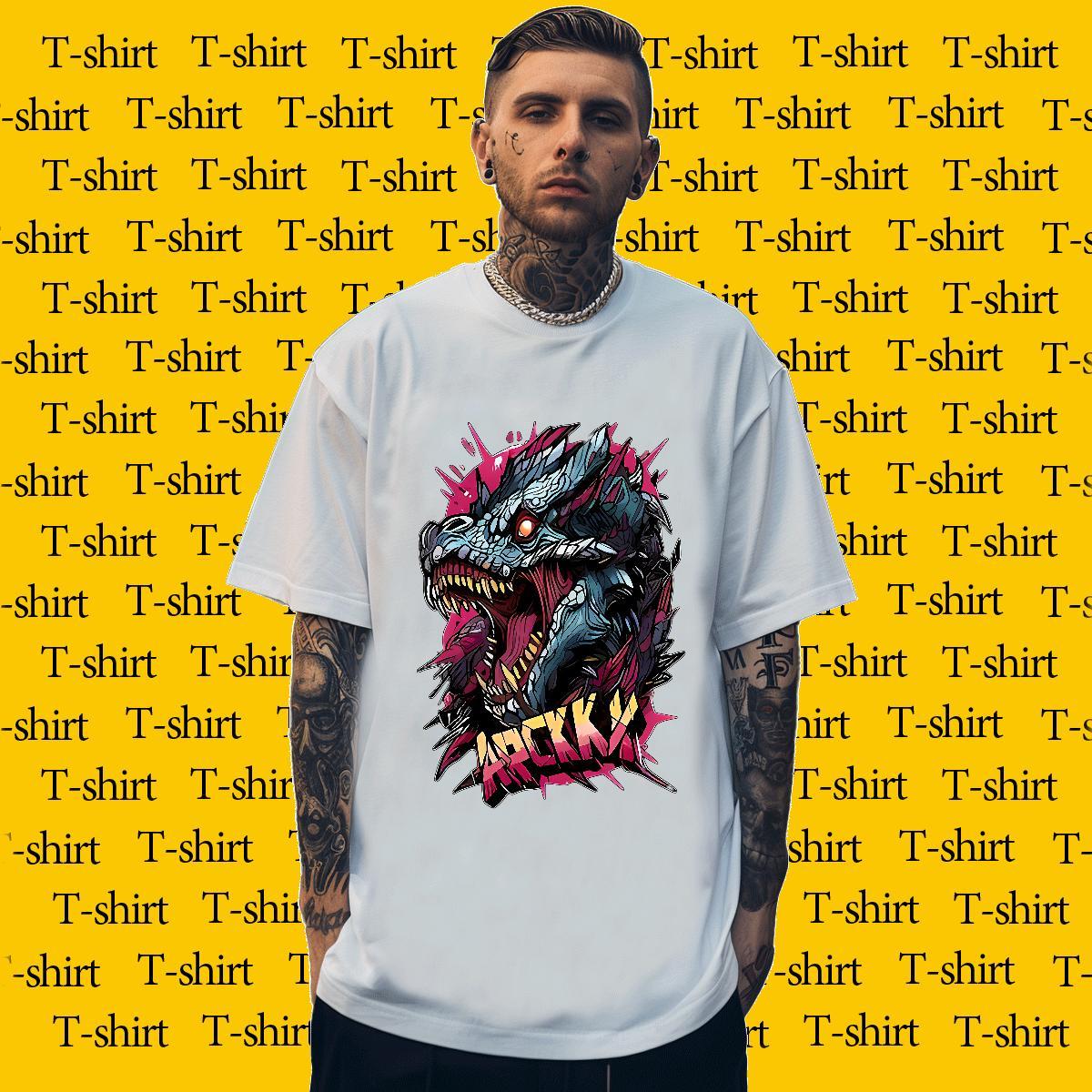 T Shirts Men 100% Cotton 230g Spring Summer Short Sleeve O-Neck Anime Tshirts New Brand Tee Shirt