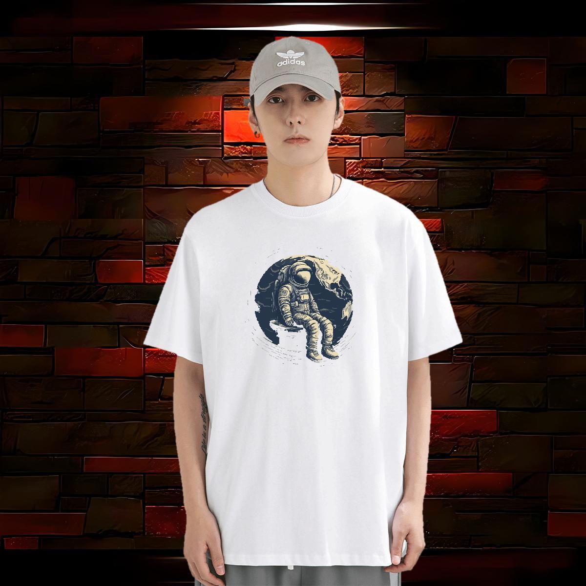 T Shirts Men 230g Cotton universe Anime Printing Street Breathable Short Sleeve Oversized 3XL 4XL Men Tees DIY TOP Quality Tops