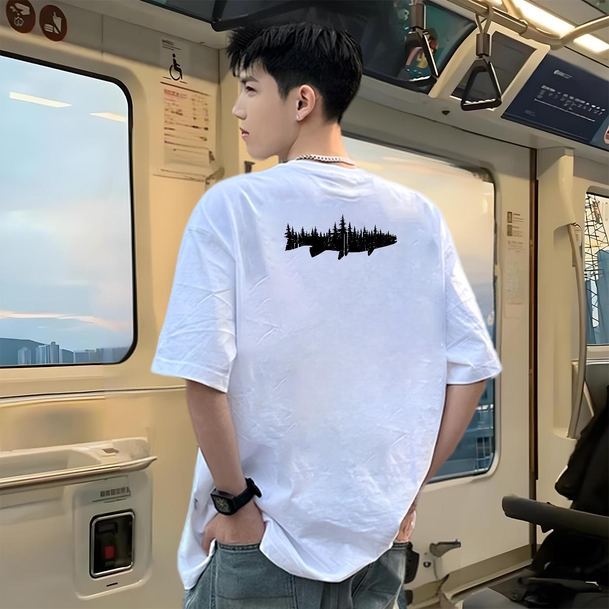 2024 New Men T Shirts 230g Cotton plane Daily Outfit Tees Round Neck Short Sleeve Popular Mens Tshirts DIY Logo Oversized