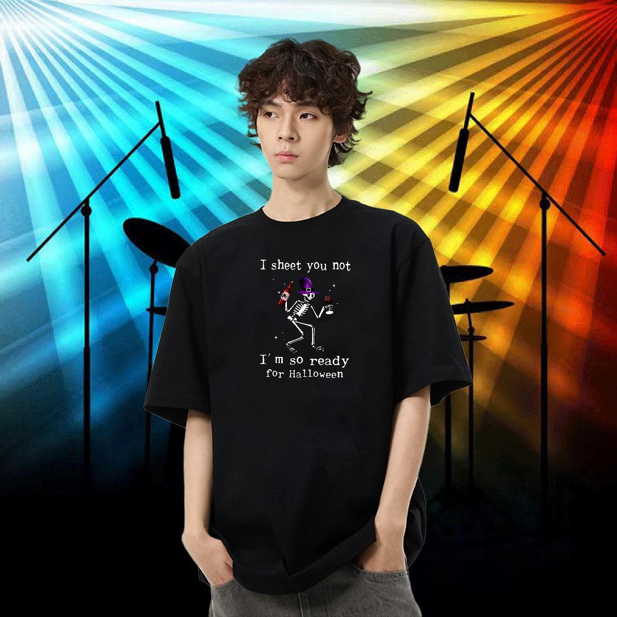 Casual New T Shirts Men 230g Cotton halloween Anime Printing Street Tshirts O-Neck Short Sleeve Designer Couples T Shirts DIY Printed
