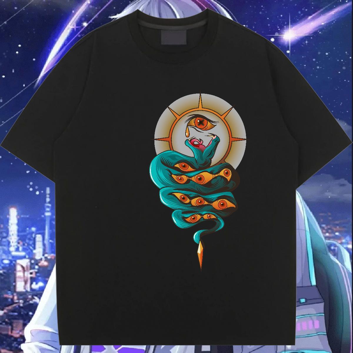 Designer T-Shirts Breathable Short Sleeve Lady T shirt Oversized snake Daily Outfit 230g 100% Cotton Fashion New Tops Shirt