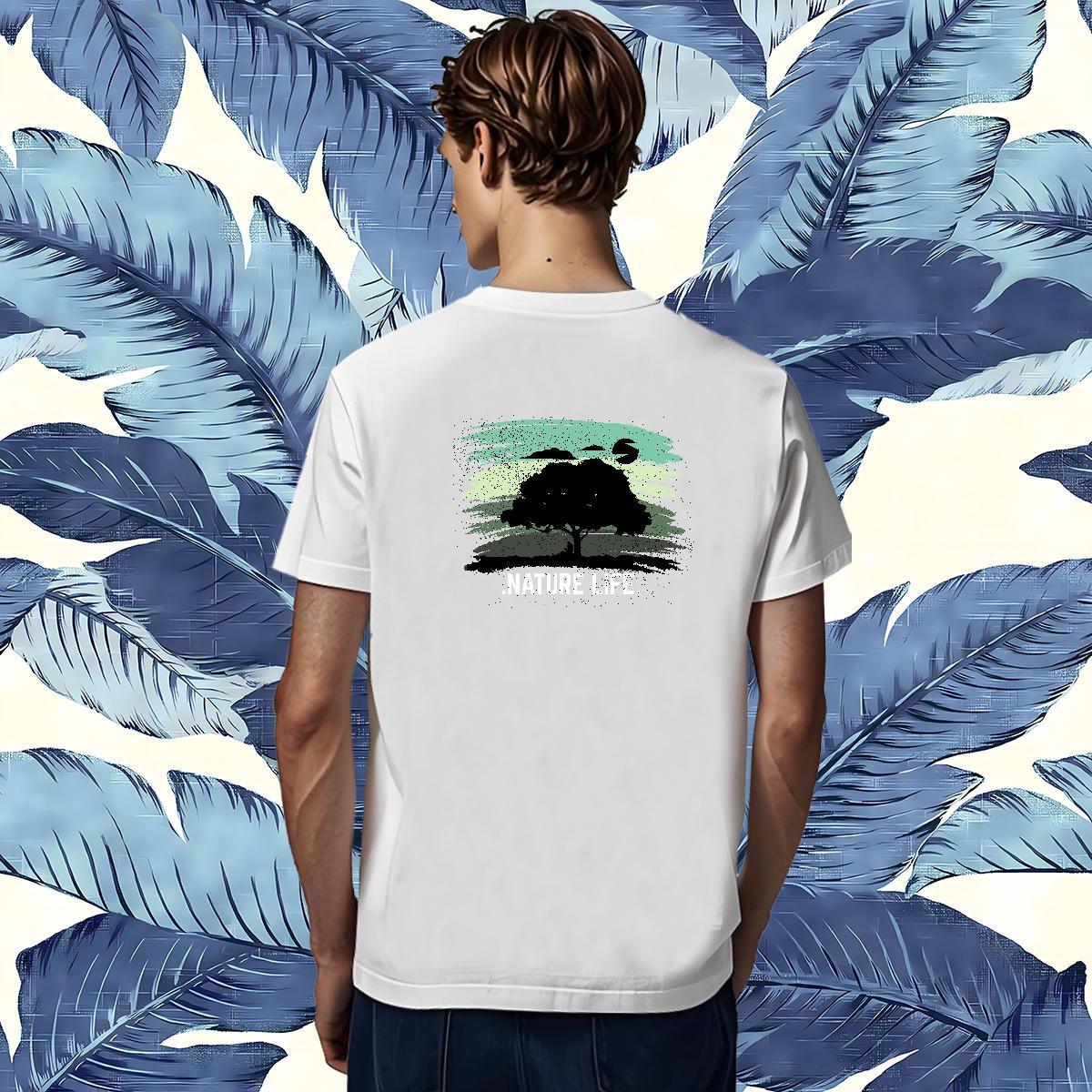 Classic Casual T shirt 230g 100% Cotton tree Anime Printing Street Tops Tees Round Neck Short Sleeve Unisex Men Tshirts Skull