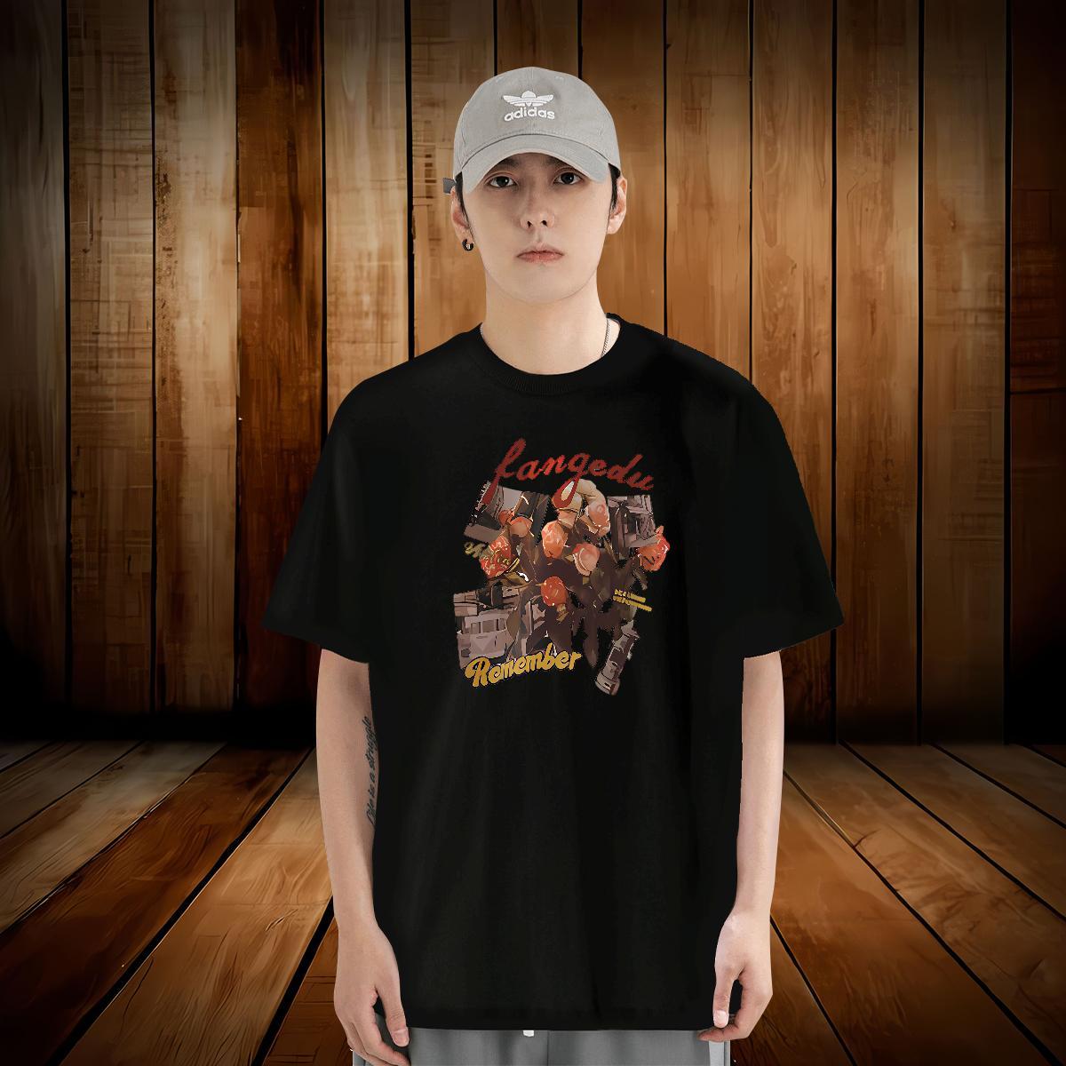 Men T Shirts 100% Cotton 230g icon Summer Casual Breathable Short Sleeve Black Oversized Men Tops Tees Custom Free Shipping Clothes