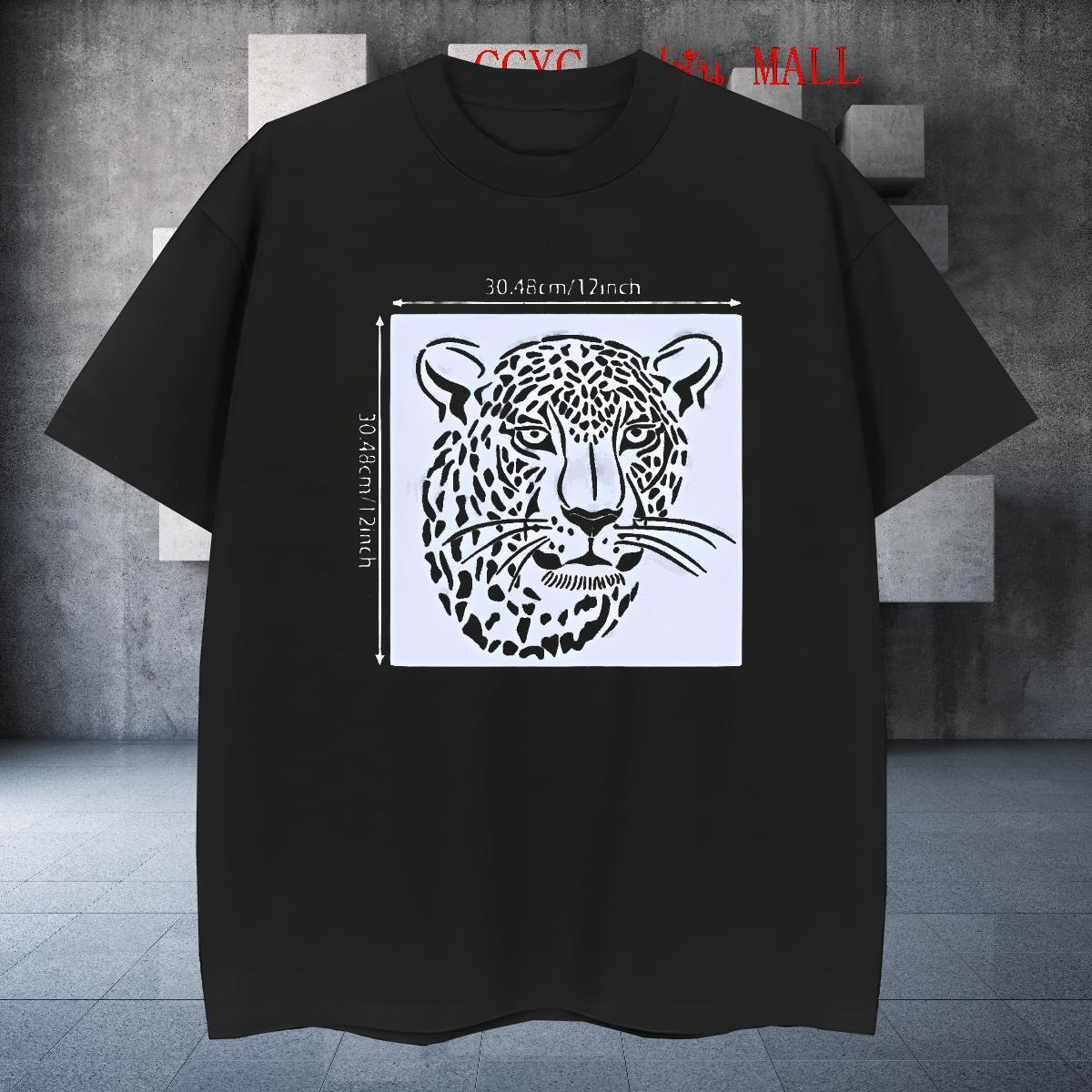 DIY T-Shirts 230g Pure Cotton leopard Hip Hop Street Tees Shirts Breathable Classic Mens Tshirts DIY Printed