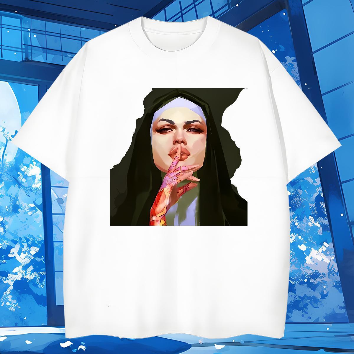 Man T Shirts 230g 100% Cotton nun Outdoor Breathable Crew Neck Anime Print Tshirt for Man Woman Customized Loose Fit Top Tees