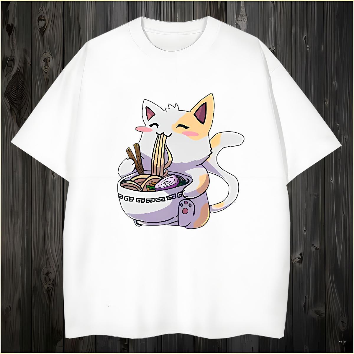 T Shirt For Man 230g Cotton cat Sport Breathable Short Sleeve DIY Logo Oversized Men Clothes T-Shirt DIY Customized High Quality Tshirts